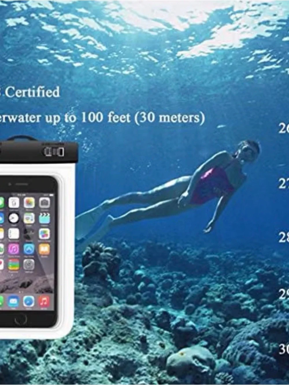 Clear Waterproof Phone Pouch with Black Lock